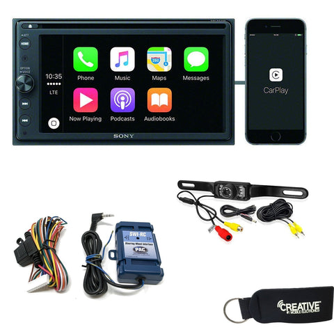 Sony XAV-AX200 CD/DVD Receiver with SiriusXM, BT, compatible with Apple CarPlay, AndroidAuto, Steering Interface, Camera