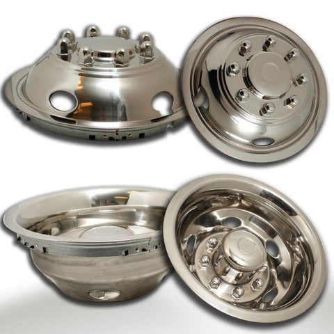 OxGord Wheel Simulators 17" Dually for 03-19 Dodge Ram 3500 (Pack of 4) 304L Stainless Steel 17 Inch Wheels Simulator - Truck Accessories Best for Pick-up Trucks Hub Caps Rim Skin Chrome Cover Parts