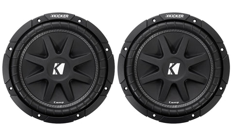 2) Kicker C104 10" 300W Comp 4-Ohm Car Audio Subwoofers Subs C10 Pair | 43C104