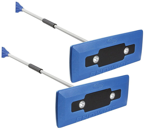 Snow Joe Illum-n-Broom LED Lighted 4-in-1 Snow Broom + Ice Scraper (2 Pack)