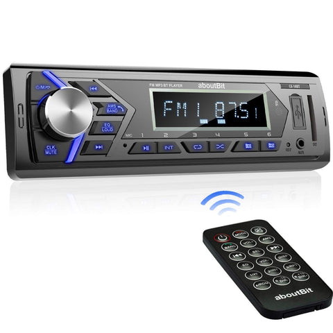 Bluetooth Car Stereo Radio Receiver,Single Din Mechless Digital Media Receiver Support FM/AM/USB/SD/FLAC/MP3/Aux-in with 7 Color Backlit,Wireless Remote Control - Ultra Pickleball