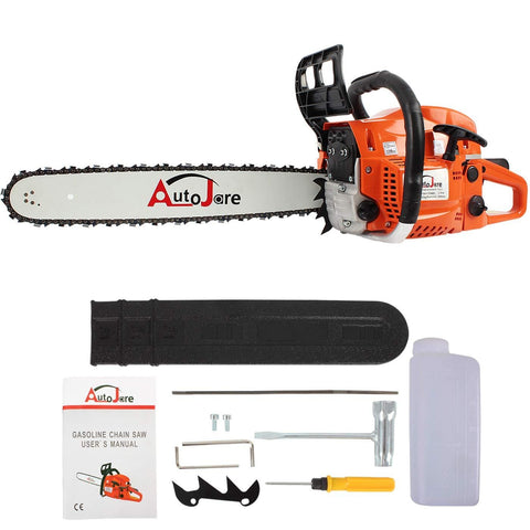 AUTOJARE Gas Chainsaw YJ5202, 20" Bar, 2 Cycle, 52cc, 2 Stroke, Cordless Chainsaw Cutting Wood