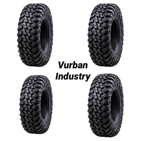 Bundle - Four Tusk TERRABITE Heavy Duty 8-Ply Radial DOT UTV/ATV Tires - TWO 27x9-14 & TWO 27x11-14