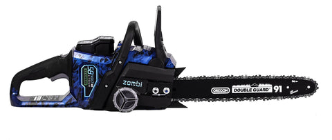Zombi ZCS5817 16-Inch 58-Volt 4Ah Lithium Cordless Electric Chainsaw with Oregon Bar & Chain, Battery & Charger Included