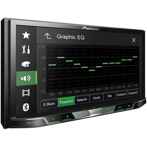Pioneer MVH-300EX Double Din Digital Multimedia Video Receiver with 7" WVGA Touchscreen Display Built-in Bluetooth