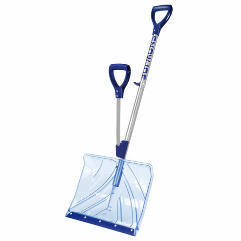 Snow Joe Shovelution SJ-SHLV02 18-IN Strain-Reducing Indestructible Shatter Resistant Polycarbonate Snow Shovel w/Spring Assisted Handle
