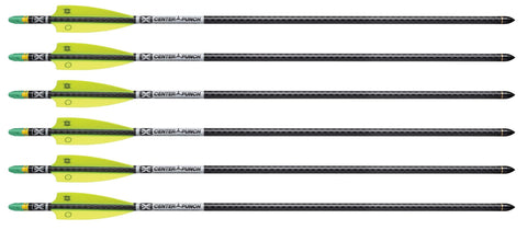 Tenpoint EVO-X Center Punch Carbon Crossbow Arrows with Green Alpha-Nocks, 6 Pack (HEA-740.6)