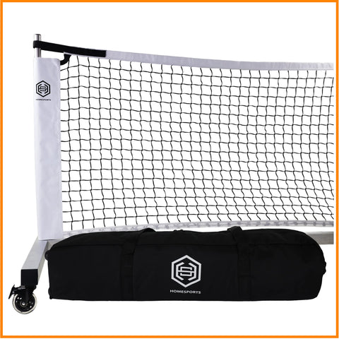 Dominator Indoor/Outdoor Portable Pickleball Net, Constructed of Rust Proof Aluminum Frame - Includes Rolling Carry Bag, Locking Rollers