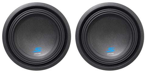 (2) Alpine S-W10D4 10" 3600 Watt Dual 4-Ohm Car Audio Subwoofers DVC Subs SW10D4