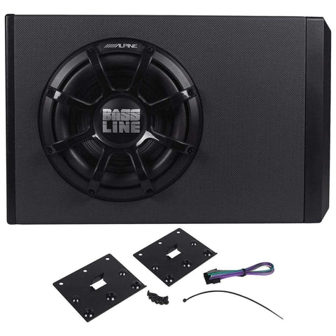 Alpine 250W Powered Sub Enclosure with 10 Inch Bassline Subwoofer & Amp PWA-S10V