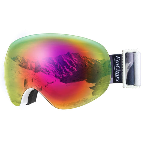 ECOCITUSS OTG Ski Goggles Snowboard Goggles Anti Fog Snow Goggles for Men Women Youth,100% UV Protection,Windproof Helmet Compatible Dual Lens Goggles for Skiing & Skating & Outdoor Sport