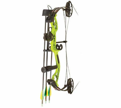 PSE Mini-Burner Lime Green 25in 29lb Ready-to-Shoot Youth Compound Bow Package