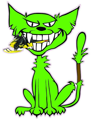 Arctic Cat Eating Ski Doo 6" x 4.5" Decal