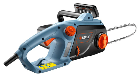 SENIX CSE12-M 12 Amp Electric Chainsaw with 16" Oregon Bar and Chain, Blue