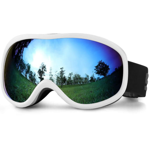 SPOSUNE OTG Ski Goggles - Over Glasses Snow Snowboard Goggle with Anti Fog Dual Lens for Men Women Youth Kids Skiing Skating Snowmobile, Windproof UV400 Protection Winter Sports Protective Glasses