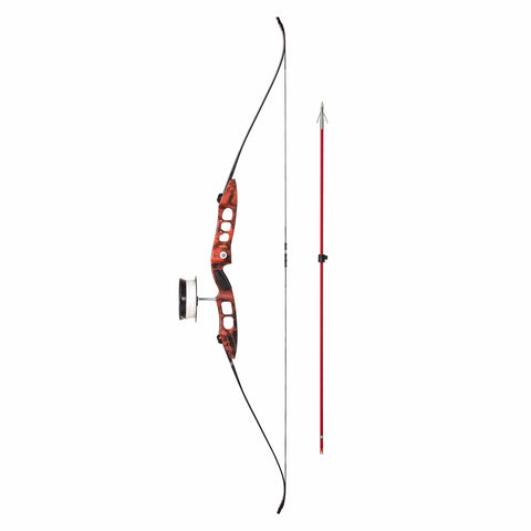 Cajun Fish Stick Take-Down Bowfishing Bow Set Includes Drum Reel with Line, Roller Rest, Arrow with Piranha Point, and Blister Buster Finger Pads