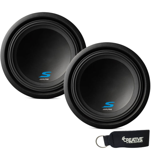 Alpine Subwoofer Package - Two S-W12D4 S-Series 12" Dual 4-Ohm Subwoofers