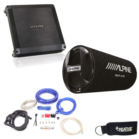 Alpine BBX-T600 Amplifier and SWT-S10 10" Bass Tube - Includes Wire kit
