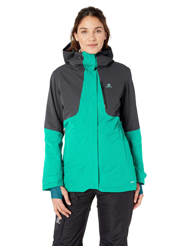 Salomon Women's Qst Snow JACKET , Waterfall, Large