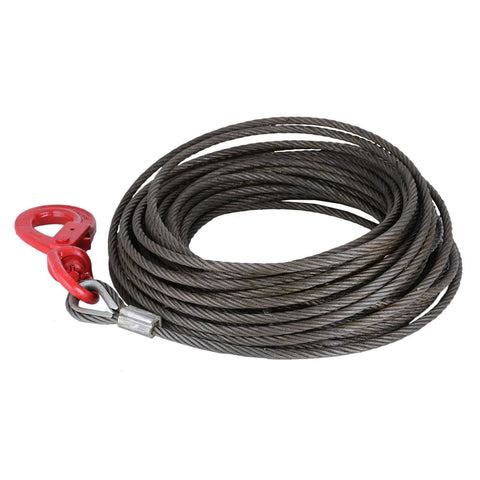 Mophorn Winch Cable 3/8Inch x 100Ft Replacement Wire Rope 4400LBS Fiber Core Self Locking Swivel Hook