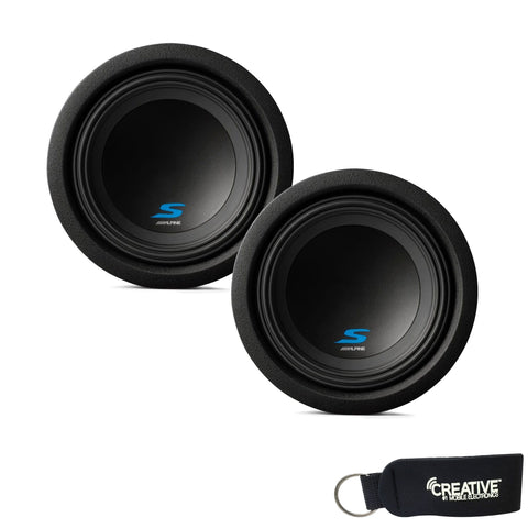Alpine Subwoofer Package - Two S-W8D4 S-Series 8" Dual 4-Ohm Subwoofers