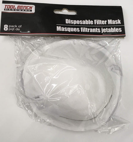 Non-Toxic Disposable Paint Sanding Dust Particulate Respirators, 8-Pack