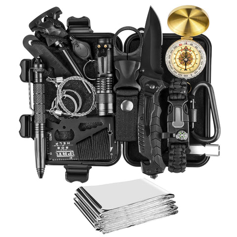Gifts for Men Him Boys, Upgraded Survival Gear Kit 15 in 1 for Dad, Fishing Hunting Camping Birthday Gifts Ideas for Him Boyfriend, Emergency Tool Gift Ideas for Teen Boy Husband