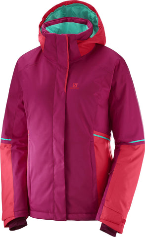 SALOMON Stormseason Ski Jacket Womens Cerise/Hibiscus Sz M