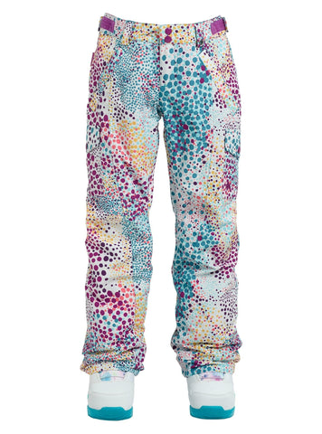 Burton Girls' Elite Cargo Snow Pant, Stout White Dots, Large