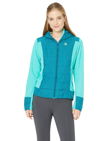 Salomon Women's Right Nice Hybrid Hoodie , Waterfall, Medium
