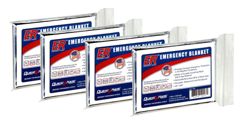 ER Emergency Ready 3AQK-4PK Thermal Mylar Blankets, Pack of 4