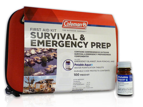 Coleman Survival & Emergency Prep First Aid Kit with Potable Aqua