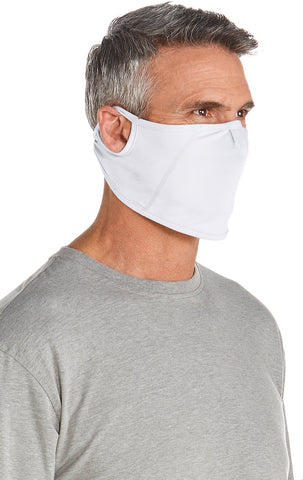 Coolibar UPF 50+ Men's Women's Blackburn UV Mask - Sun Protective (Small/Medium- White)