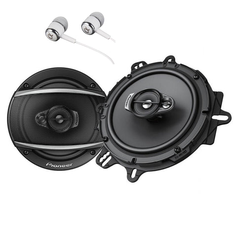 Pioneer TS-A1670F A Series 6.5" 320 Watts Max 3-Way Car Speakers Pair with Fiber Cone Midrange and 6-1/2" Multi-Fit Installation Adapters Included