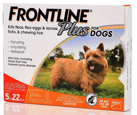 Frontline Plus for Dogs 022 lbs Orange, 3 Month