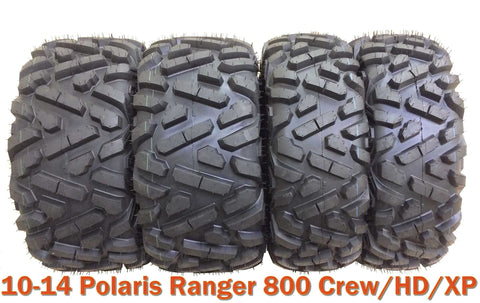 Set 4 ATV UTV Tires 26x9-12 & 26x11-12 for 10-14 Polaris Ranger 800 Crew/HD/XP