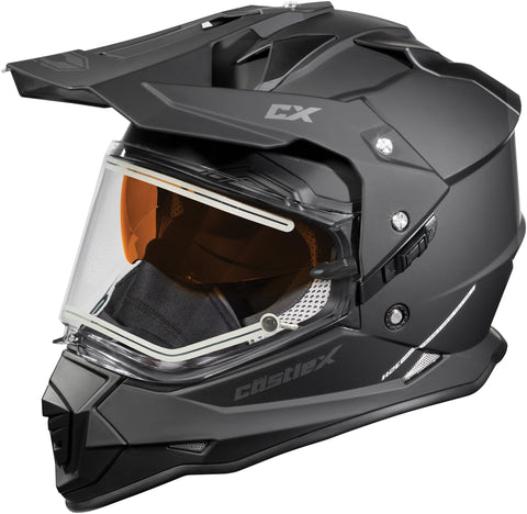 Castle X Mode Dual-Sport SV Electric Snowmobile Helmet (LRG, Matte Black)