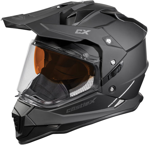 Castle X Mode Dual-Sport SV Snowmobile Helmet (LRG, Matte Black)