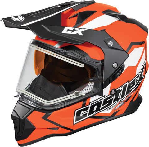 Castle X Mode Dual-Sport SV Team Electric Snowmobile Helmet (XLG, Flo Orange)