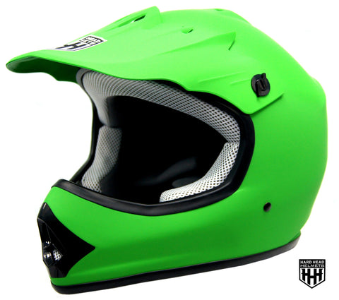 SmartDealsNow - HHH DOT Youth & Kids Helmet for Dirtbike ATV Motocross MX Offroad Motorcyle Street bike MATTE GREEN (Large)