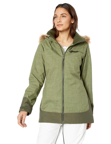 Burton Women's Lelah Jacket, Clover Heather/Forest Night, Medium