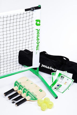 Taiwan Diller Set - Portable Net System/Four Wood Paddles/Balls [product _type] Pickleball Inc - Ultra Pickleball - The Pickleball Paddle MegaStore