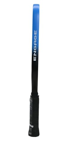 Engage Alpha Pickleball Paddle - Two Core Options, 14mm and 16mm | Friction Fiber Carbon Face, Elongated Power Paddle for Versatile Court Play (Blue, 16mm)