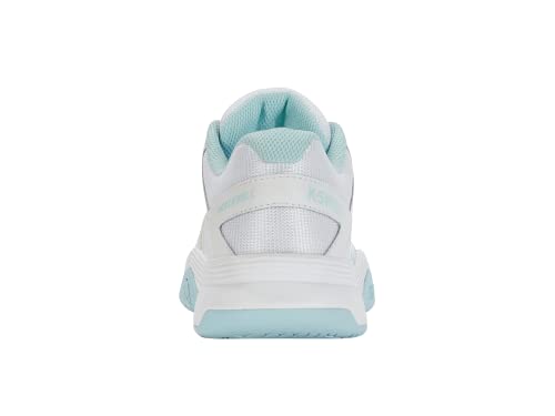 K-Swiss Women's Court Express Pickleball Shoe, White/Blue Glow, 8.5 M