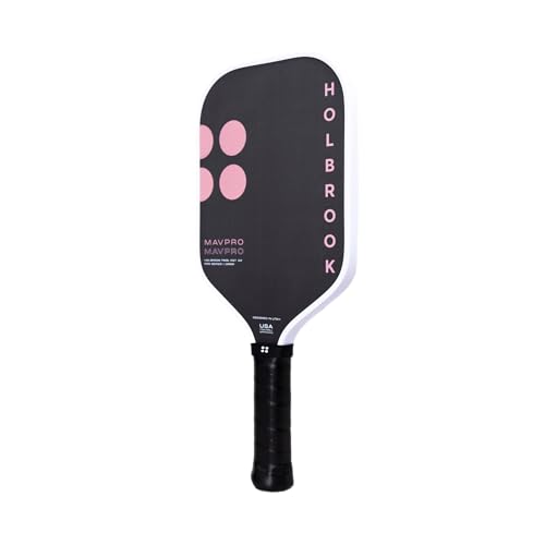 Holbrook Mav Pro 2.0 Pink Pickleball Paddle: T700 3K Carbon Fiber Surface, Power, Control, Spin, Polypropylene Honeycomb Core, USAPA Approved - 16 mm