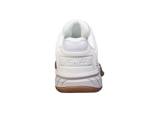 K-Swiss Women's Hypercourt Express 2 Indoor Tennis Shoe, Bright White/Gum, 8 M