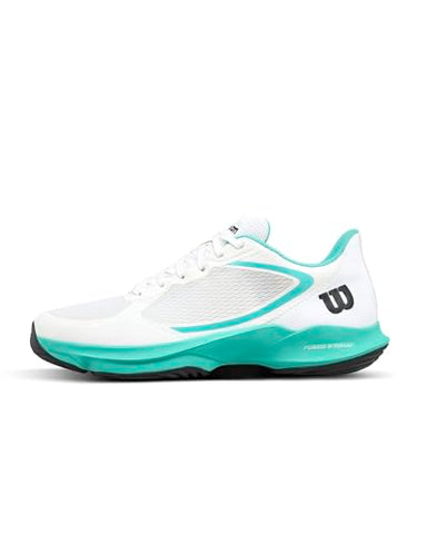 WILSON Hurakn Lite Women's Padel Shoe - White/Turquoise/Black, Size 9.5 US