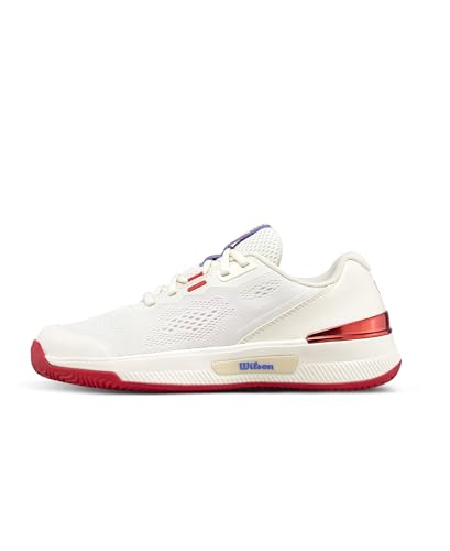 WILSON Intrigue Pro Women's Tennis Shoe -Tofu/Red, Size 9.5 US