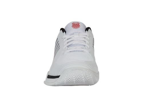K-Swiss Men's Hypercourt Express 2 Tennis Shoe, White/Black/Mars Red, 13 W