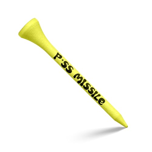 Driver Darts by P*ss Missile, Premium Bamboo Wood Golf Tees, 18 Count, 3.25" (83mm) Tee Length - Iconic Packging Style and Cool Organization - Fun Gift Ideas for Golfers
